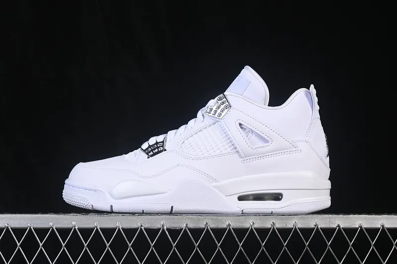 All categories Air Jordan Jordan series basketball shoes Air Jordan 4 LJR version Air Jordan 4 Retro "PureMoney" AJ4 Joe 4 White Cat First layer leather 308497-100